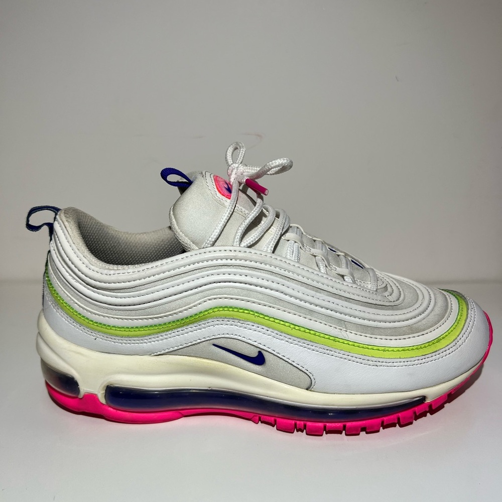 Nike Women's Air Max 97 White with Pink and Green Accents Easter(2021)